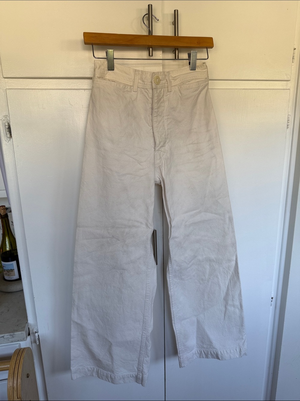 Jesse Kamm Wide-Leg Cotton Pants White